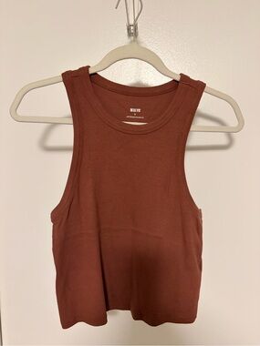 Maeve Sleeveless Ribbed Tank — Rust